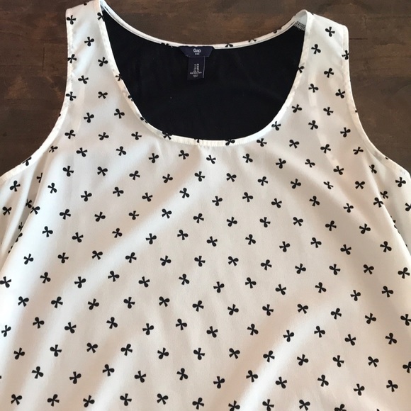 GAP black and white chiffon/cotton tank - Picture 2 of 6